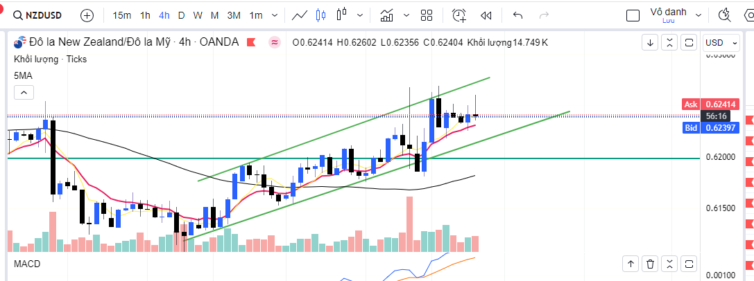 NZD/USD tăng lên gần 0,6250 do khả năng Fed tiếp tục cắt giảm lãi suất tăng cao