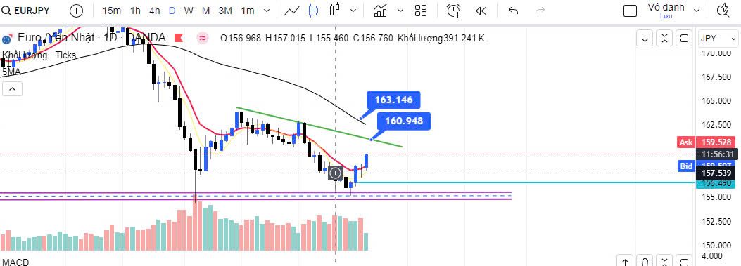 EUR/JPY đang đà hồi phục liệu đảo chiều dài dài hạn